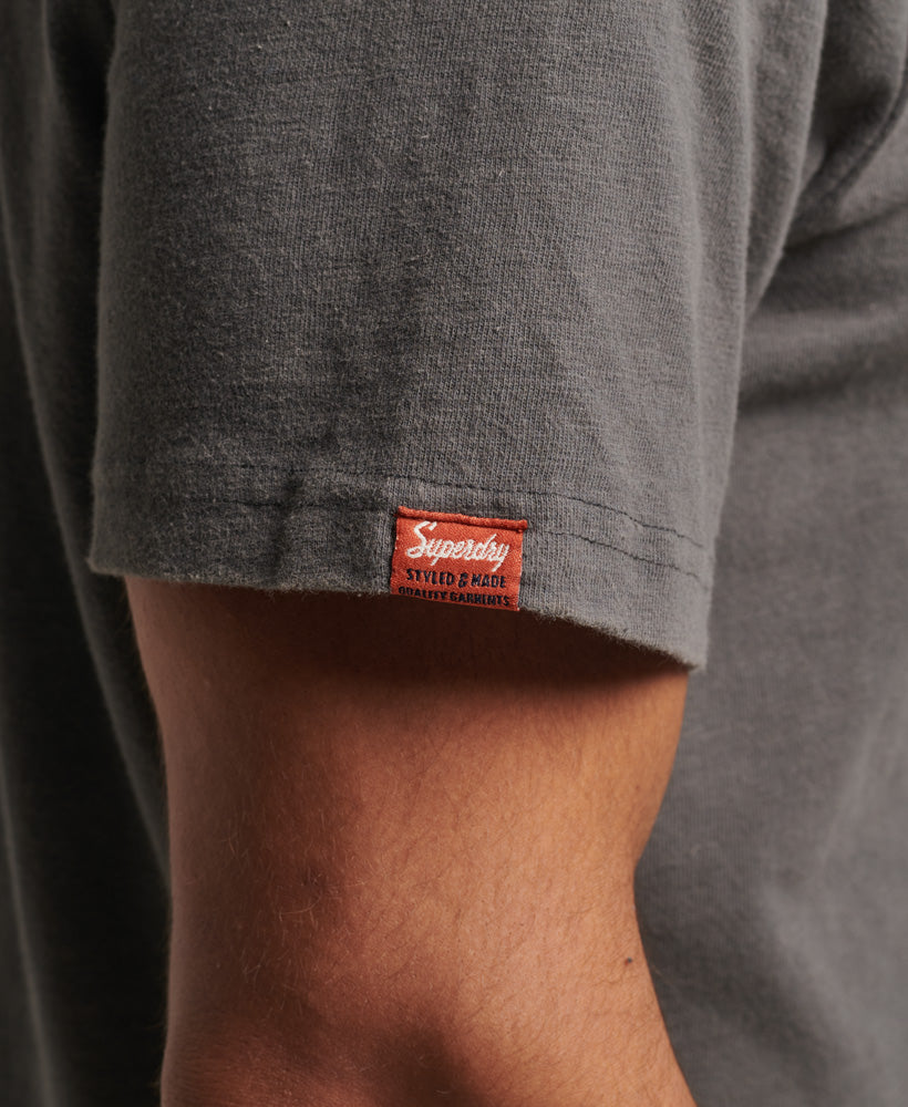 Vintage Script Workwear T Shirt | Charcoal