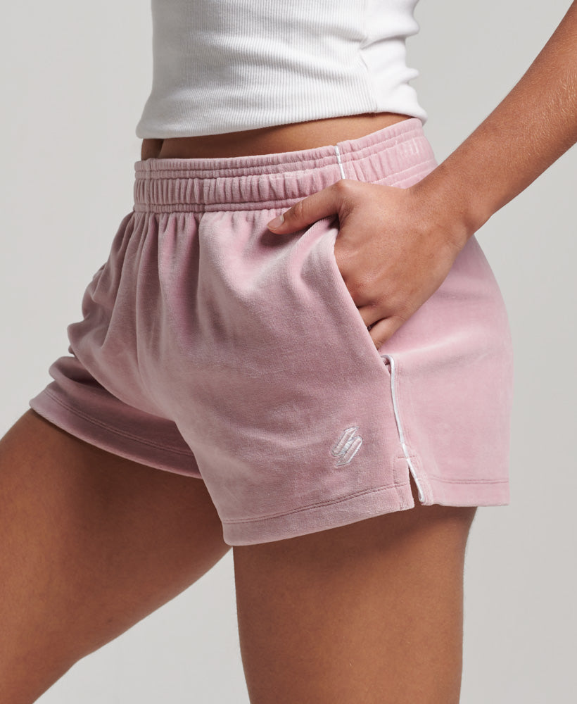 Code S Logo Velour Shorts | Everglow Pink