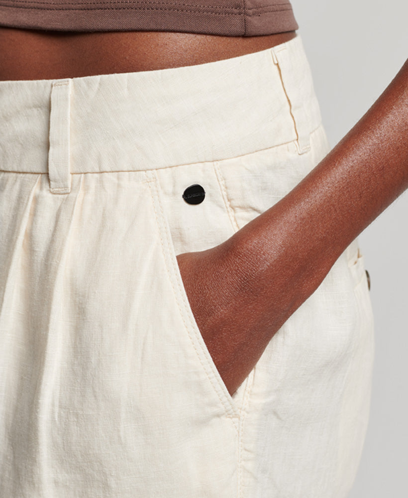Studios Overdyed Linen Shorts | Rice White