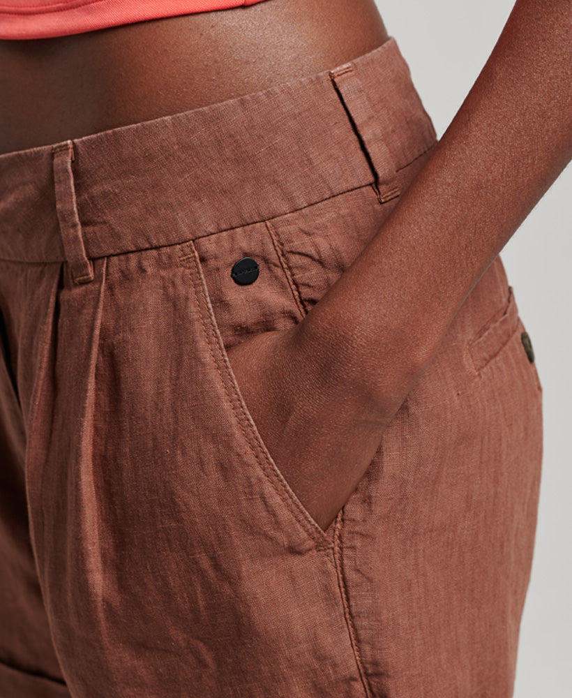 Studios Overdyed Linen Shorts | Nutmeg Brown