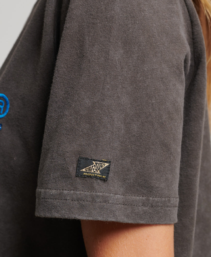 Vintage Logo Embellished T Shirt | Vintage Black