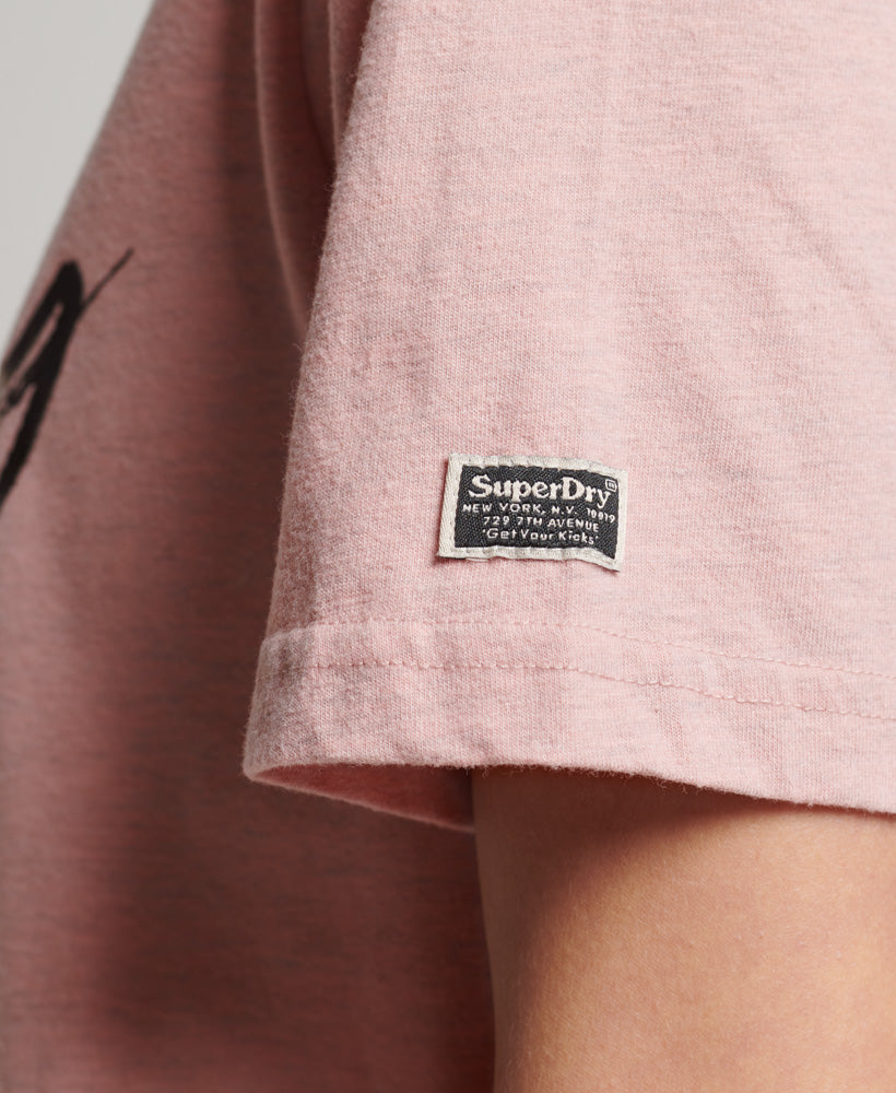 Vintage Embellished T Shirt | Blush Pink Marle