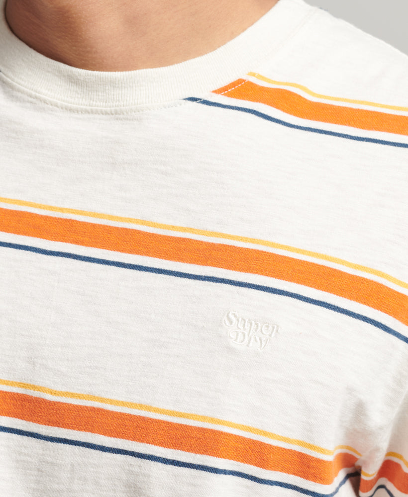 Vintage Textured Stripe T-Shirt | Off White Stripe