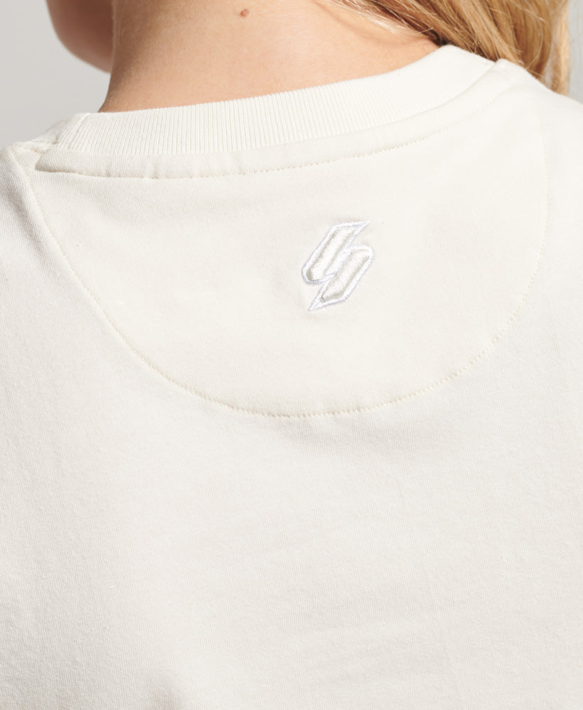 Code Graphic Embroidered Tiny T-Shirt | Rice White