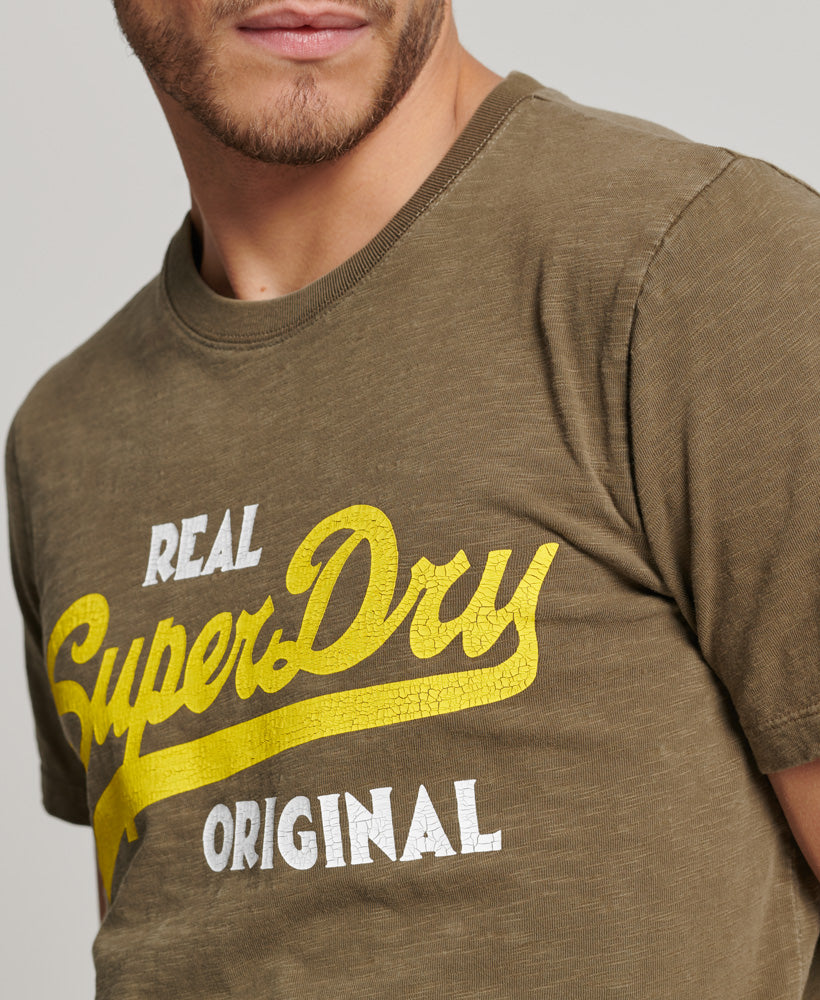 Vintage Logo Real Original Overdyed T-Shirt | Dark Olive Slub