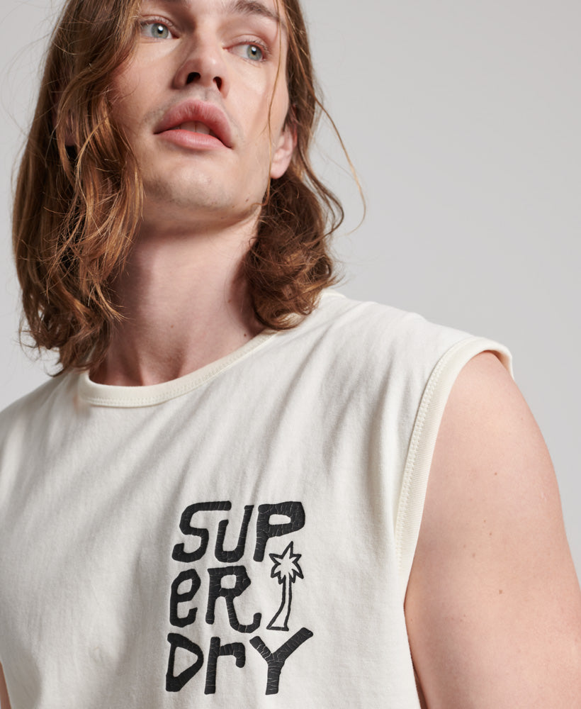 Vintage Tribal Surf Vest Top | Chalk