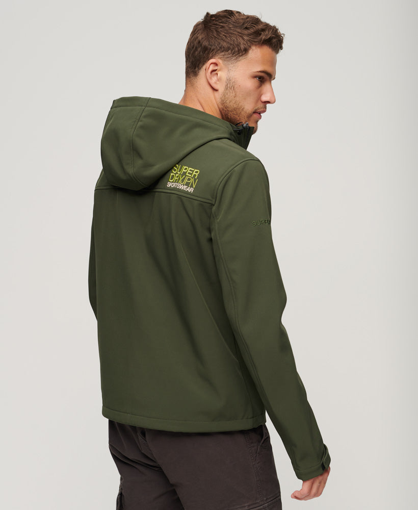 Fleece Lined Softshell Hooded Jacket | Dark Moss Green