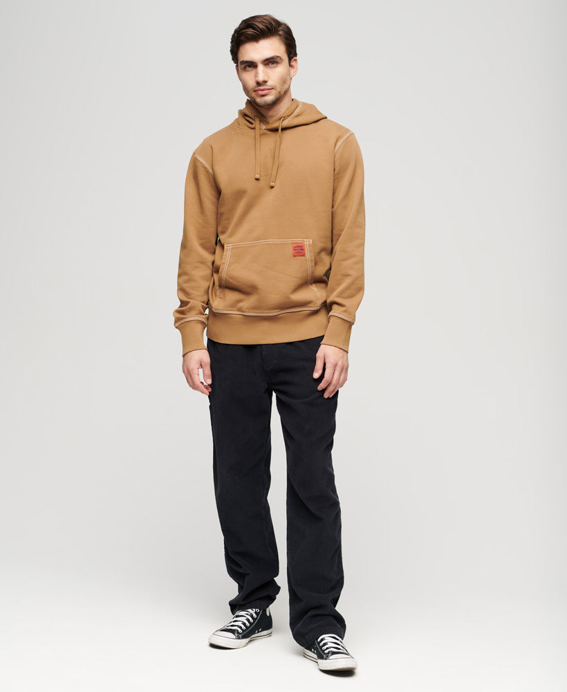 Contrast Stitch Relaxed Hoodie | Classic Brown Camel