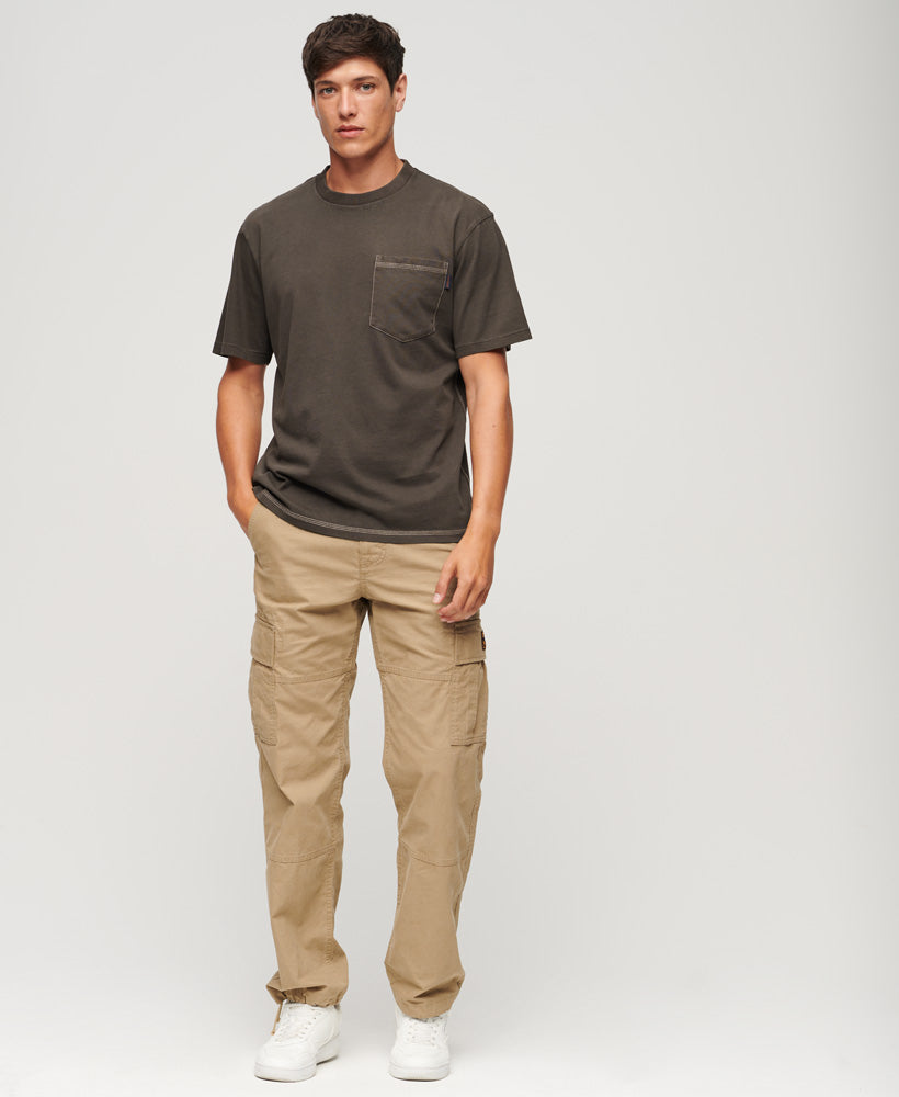 Contrast Stitch Pocket T-Shirt | Dusk Brown