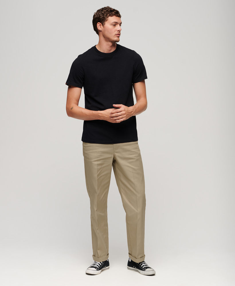 Straight Chino Trousers | Stone Wash Taupe Brown 32