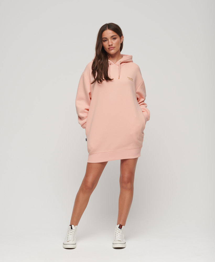 Essential Hoodie Dress Strawberry Cream Pink