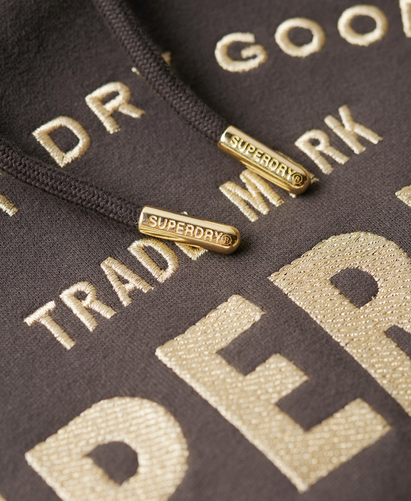 Luxe Metallic Logo Hoodie Dressential | Vintage Black
