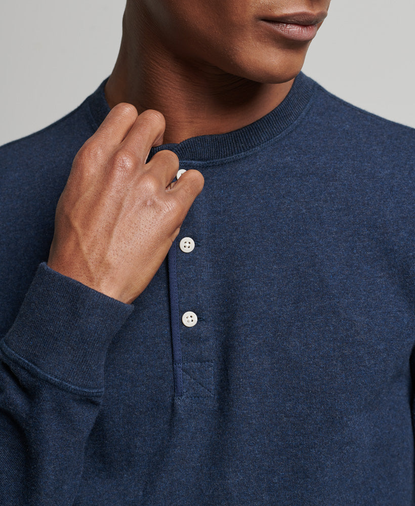 Long Sleeve Henley Top | Trench Navy Marle