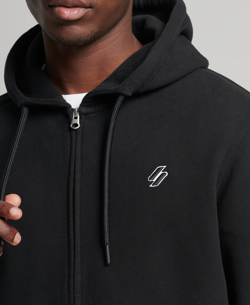 Essential Logo Loose Zip Hoodie | Black