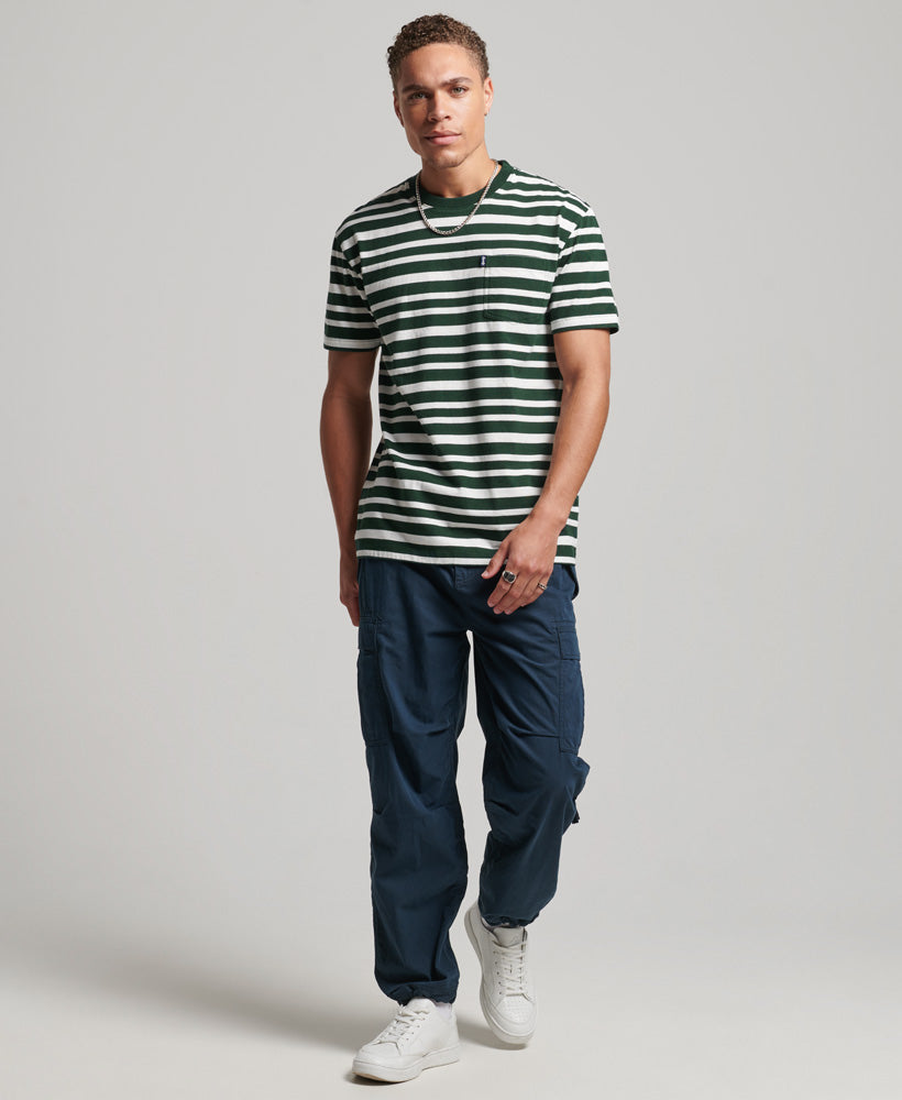 Vintage Stripe T Shirt | Enamel Green/Ecru