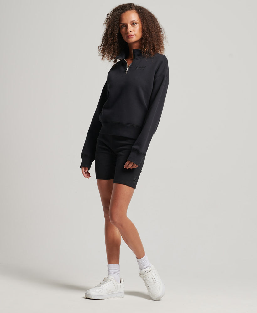 Vintage Logo Henley Sweatshirt | Black