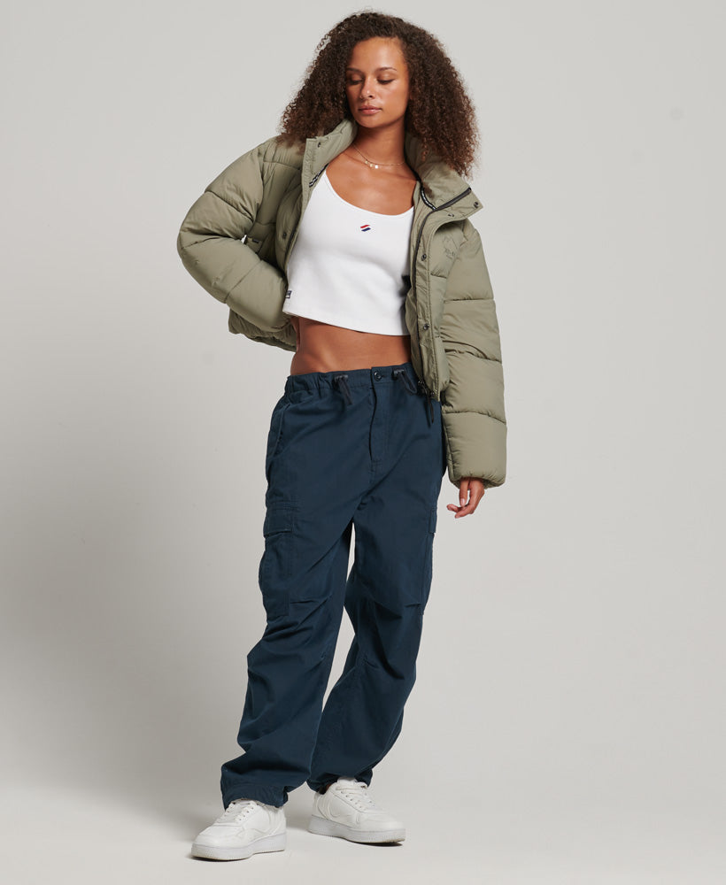 Cropped Cocoon Puffer Jacket | Light Khaki – Superdry