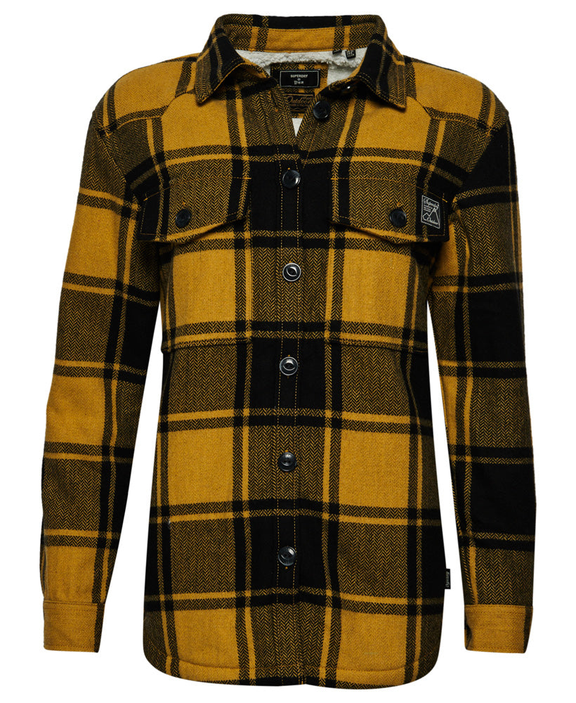 Borg Flannel Check Overshirt | Gold Buffalo Check