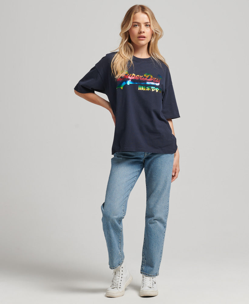 Vintage Logo Rainbow T Shirt | Nautical Navy