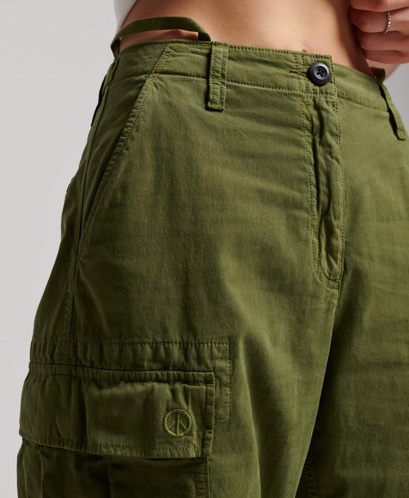 Vintage Low Rise Cargo Pants | Soft Moss Green