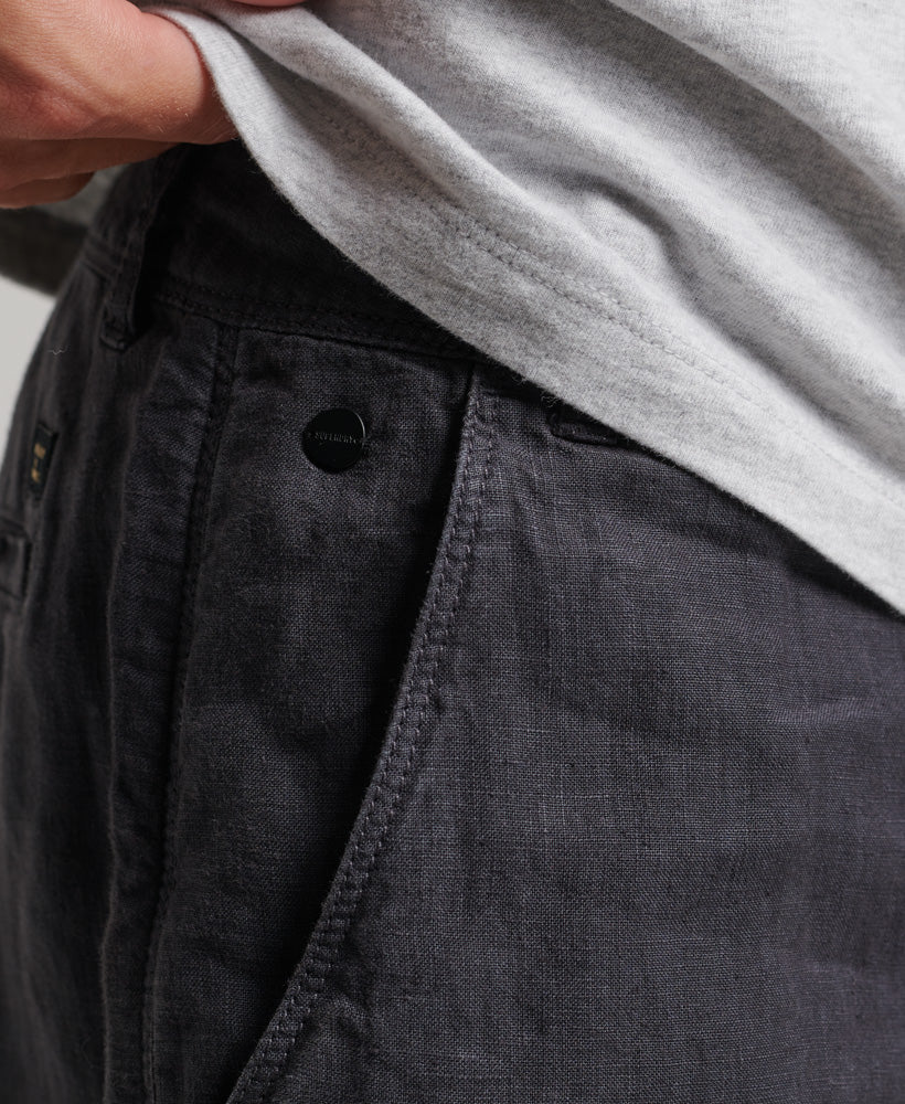 Studios Overdyed Linen Shorts | Blue Graphite