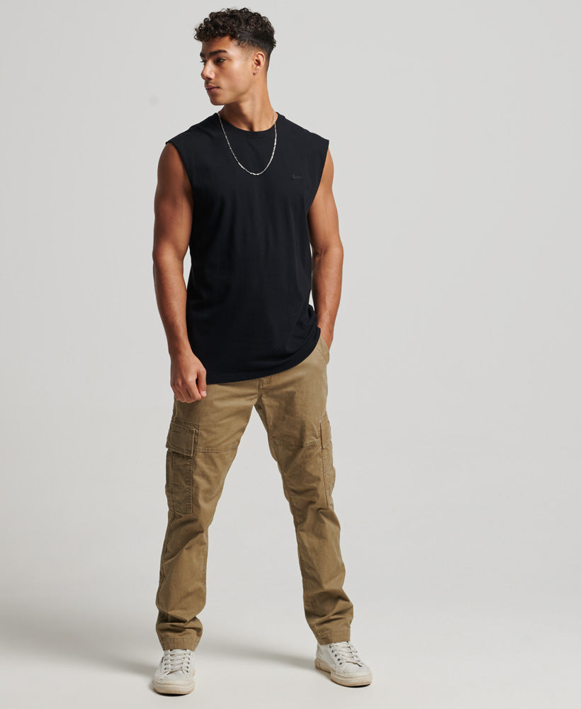 Vintage Logo Embroidered Tank Top | Black