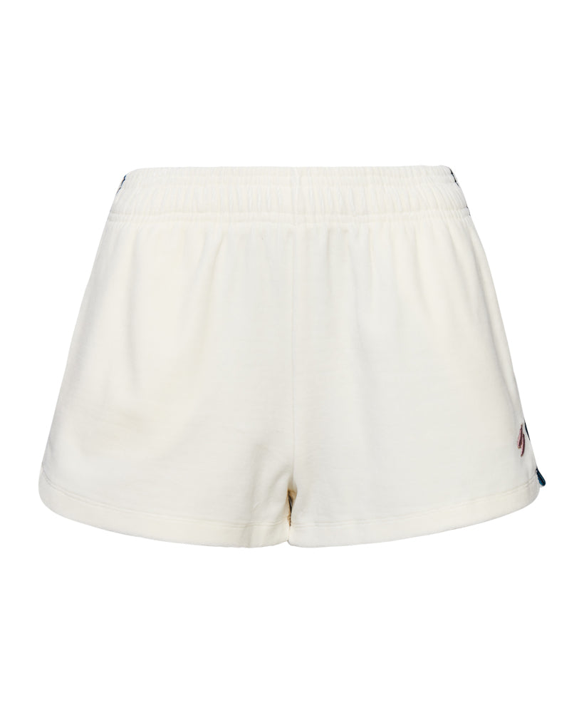 Code S Logo Velour Shorts | Off White – Superdry