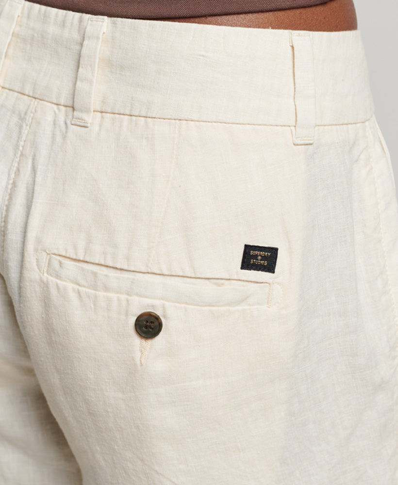 Studios Overdyed Linen Shorts | Rice White