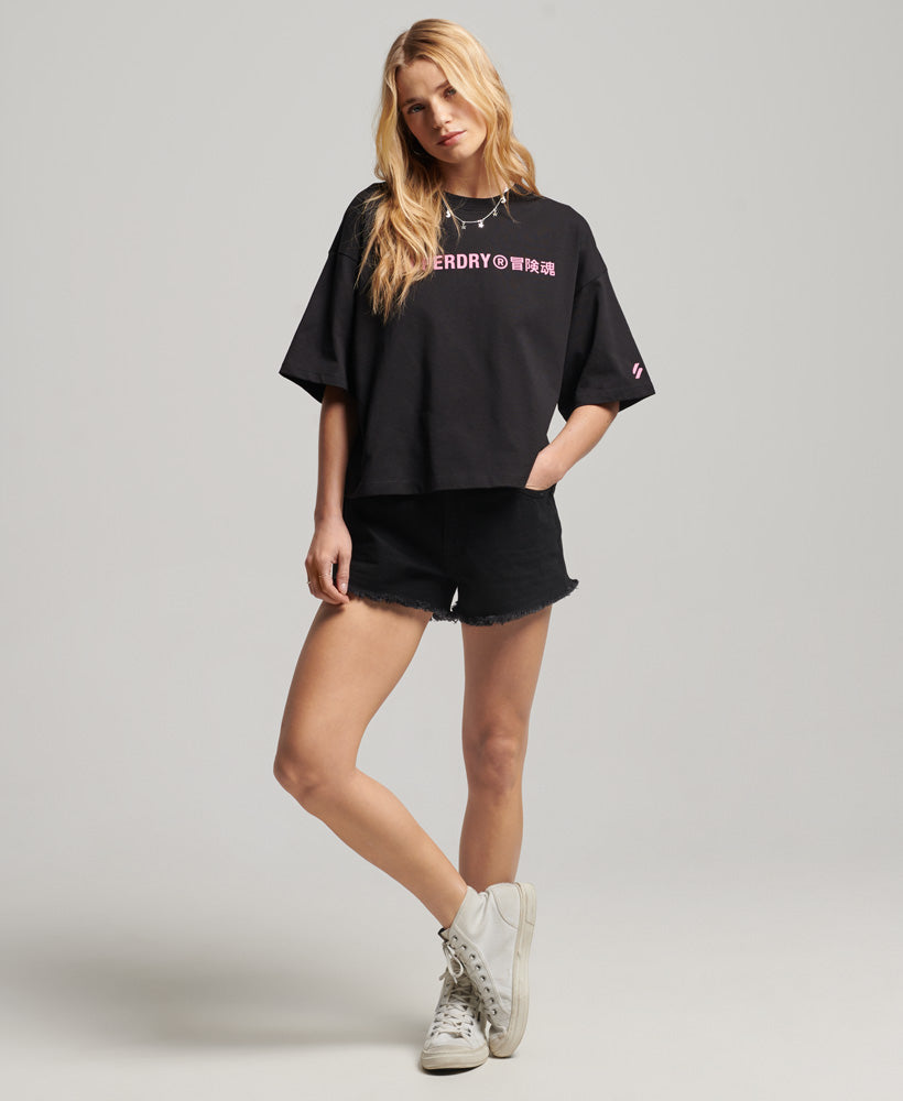 Core Sport T Shirt | Black/Pink