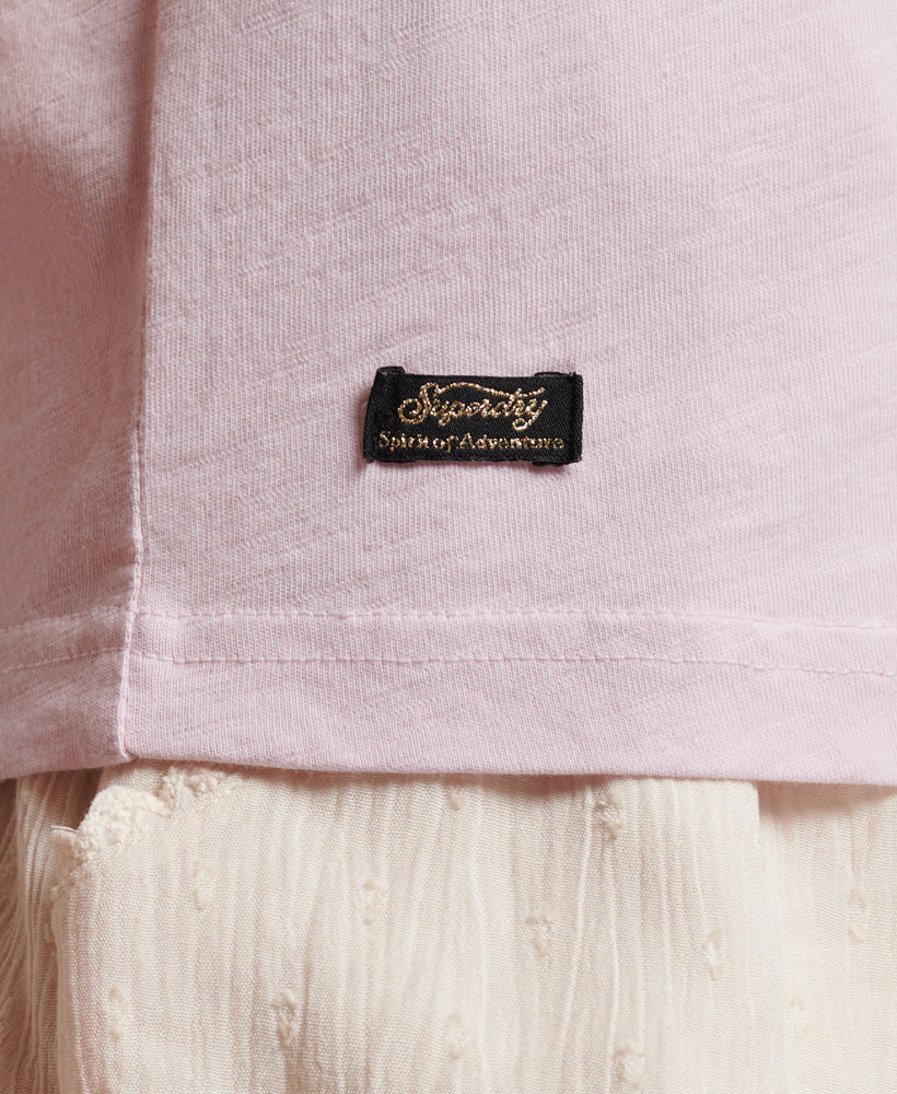 Vintage Logo Narrative T-Shirt | Rose Pink Slub