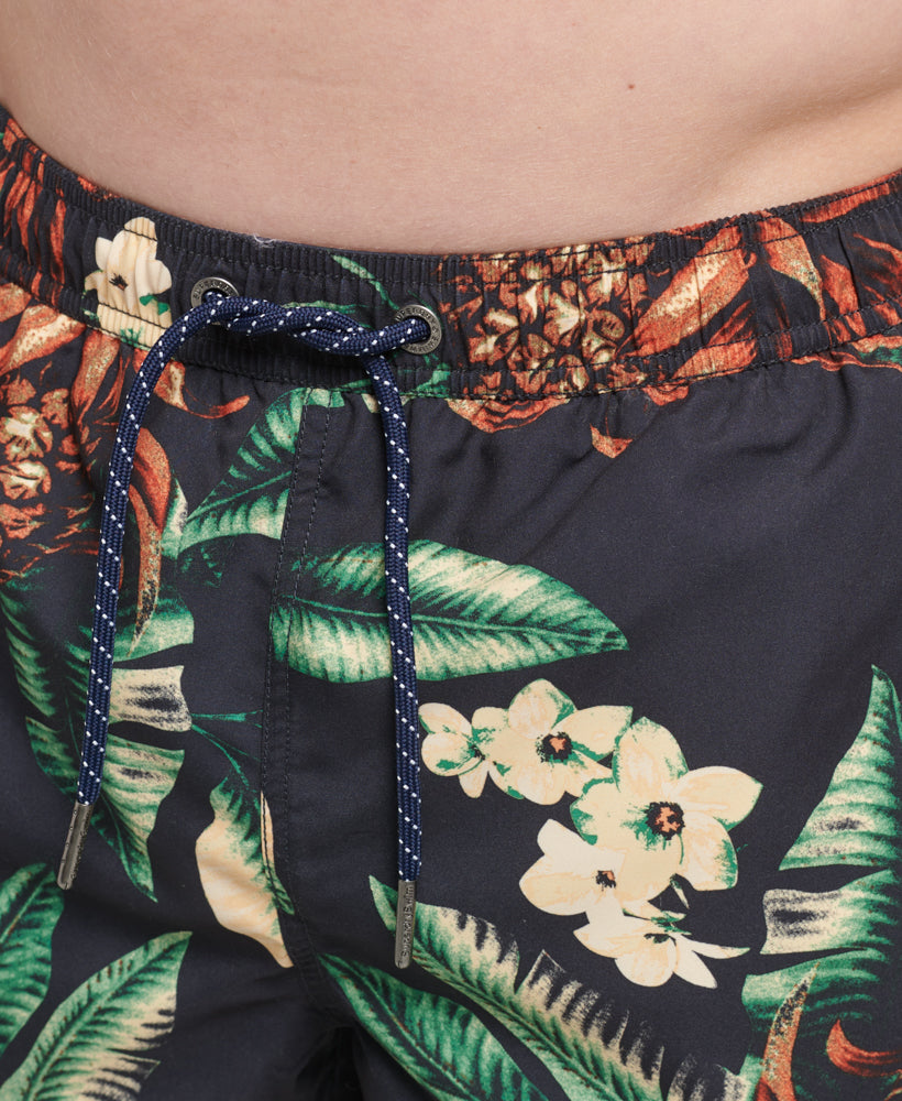 Vintage Hawaiian Swim Shorts | Black Pineapples