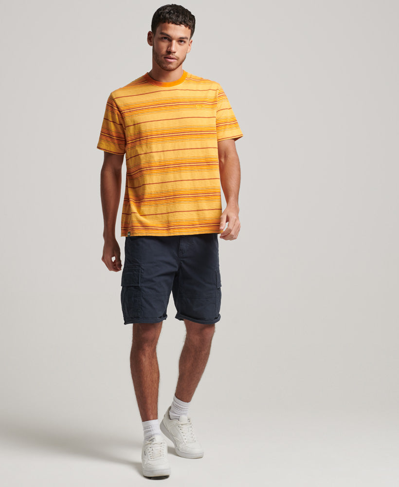 Vintage Textured Stripe T-Shirt | Golden Yellow Stripe