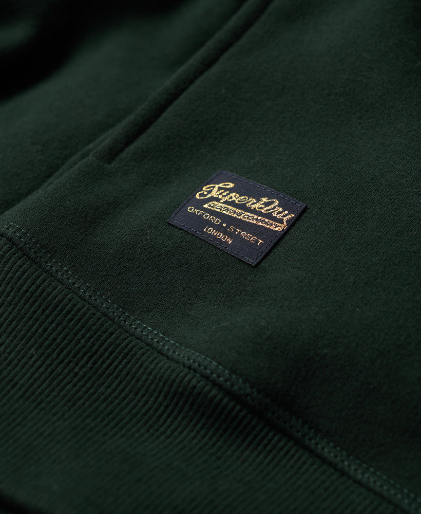 Luxe Metallic Logo Hoodie | Academy Dark Green