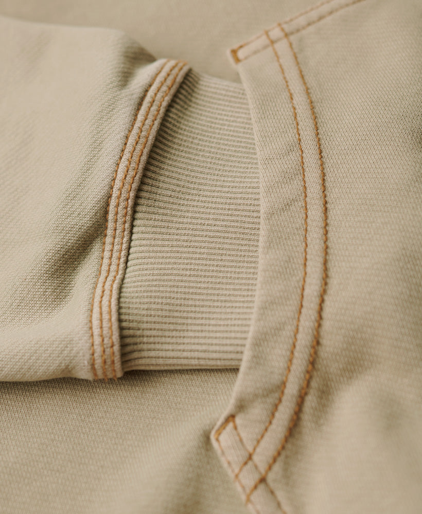 Contrast Stitch Relaxed Hoodie | Vintage Khaki