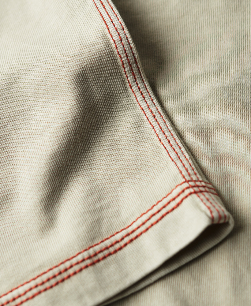 Contrast Stitch Pocket T-Shirt | Pelican Beige