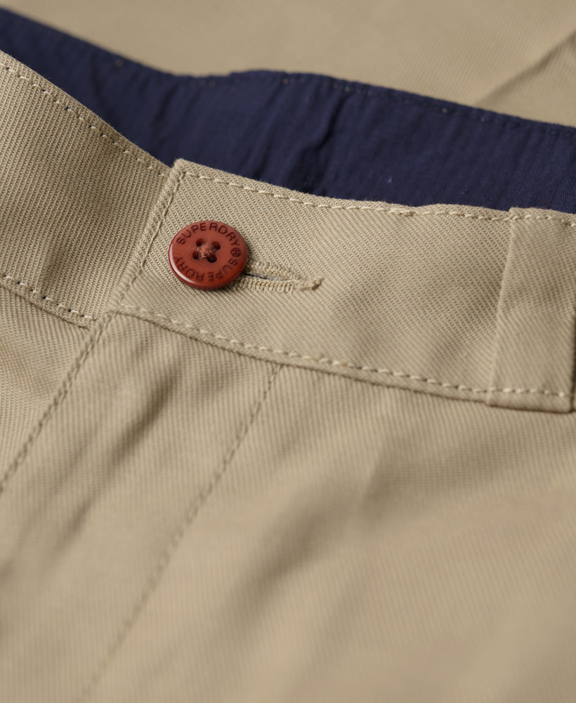 Straight Chino Trousers | Stone Wash Taupe Brown 32