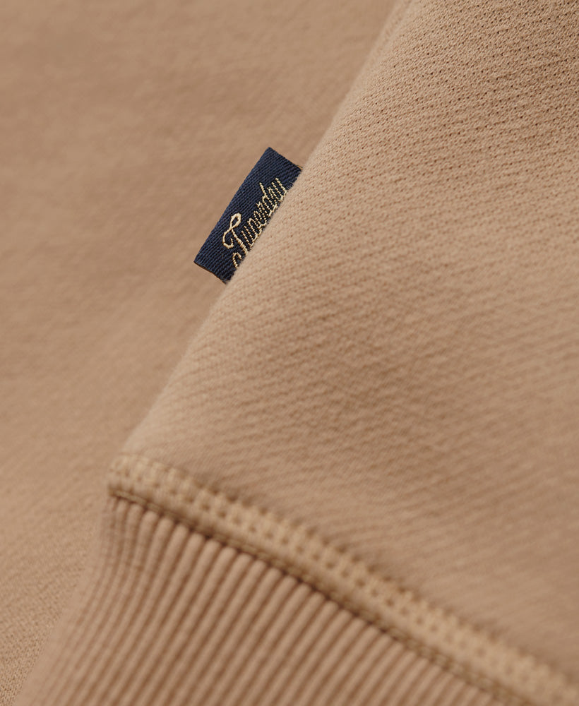 Vintage Logo Embroidered Half Zip Sweatshirt | Pyramid Sands Brown