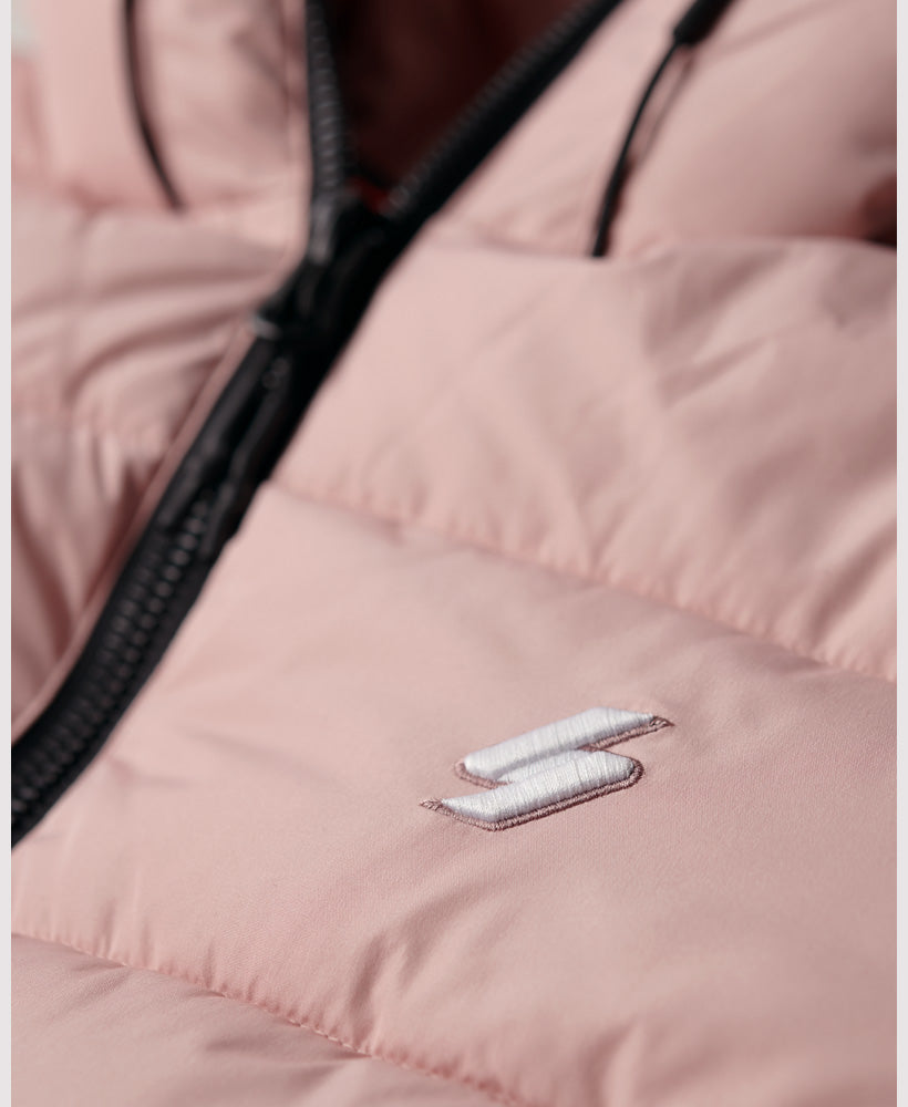 Hooded Spirit Sports Puffer Jacket | Vintage Blush Pink