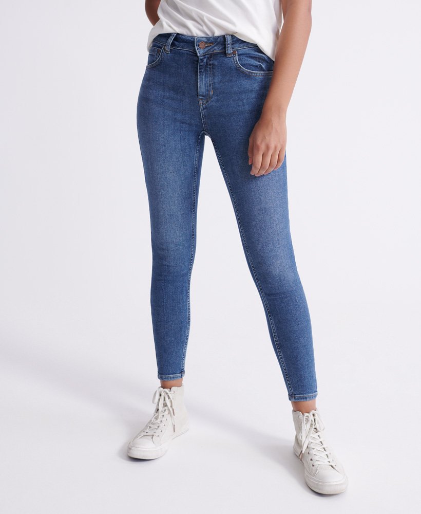 Mid Rise Skinny Jeans | Dark Indigo Aged