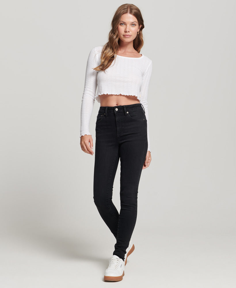 Vintage High Rise Skinny Jeans | Black Rinse 30