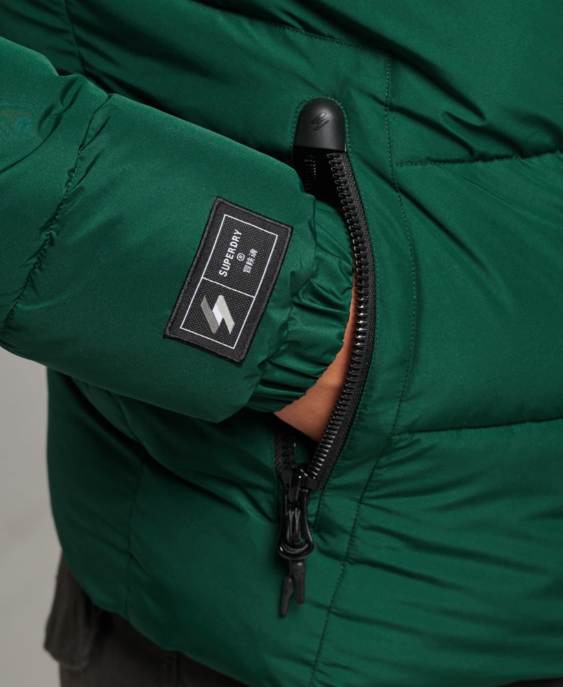 Hooded Sports Puffer Jacket | Mid Pine