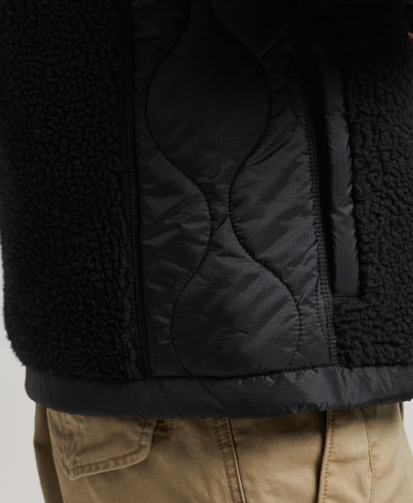 Vintage Sherpa Zip Through Jacket | Jet Black