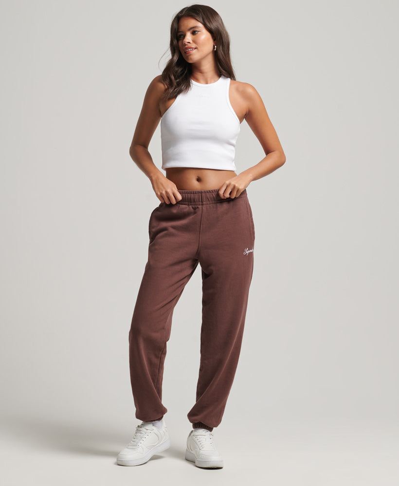 Heritage Boyfriend Embroidered Joggers | French Roast