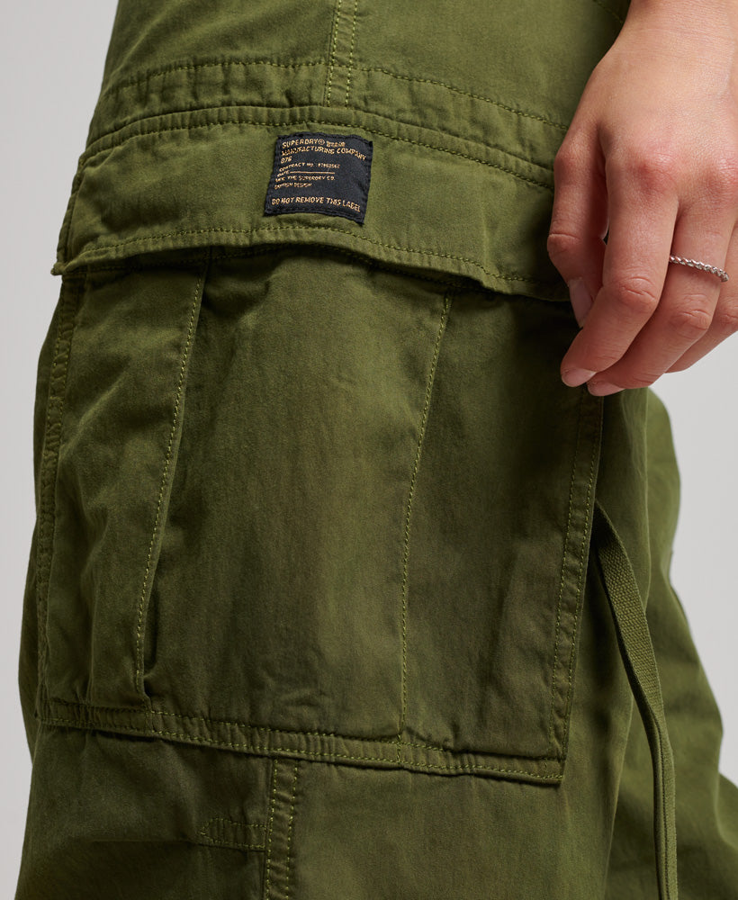 Womens - Vintage Low Rise Cargo Trousers in Soft Moss Green