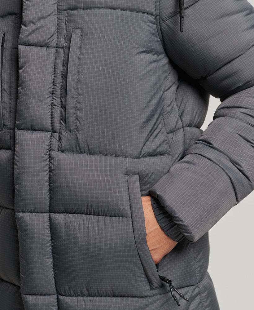 Touchline Padded Jacket | Football Grid Charcoal