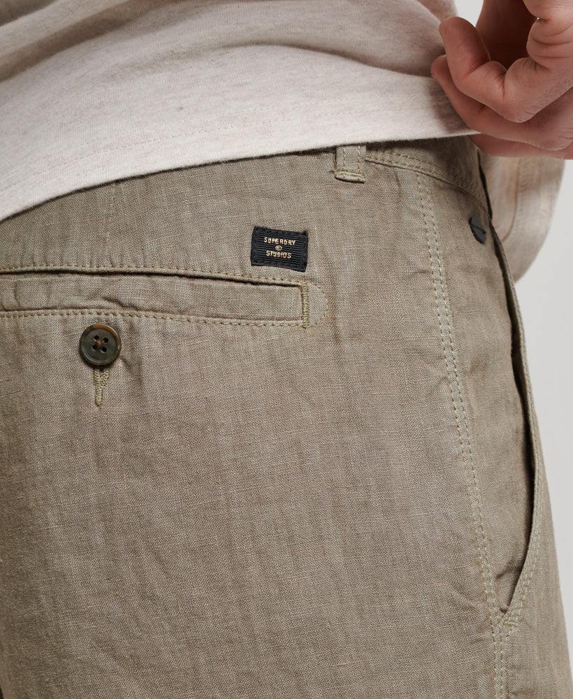 Studios Overdyed Linen Shorts | Washed Khaki – Superdry