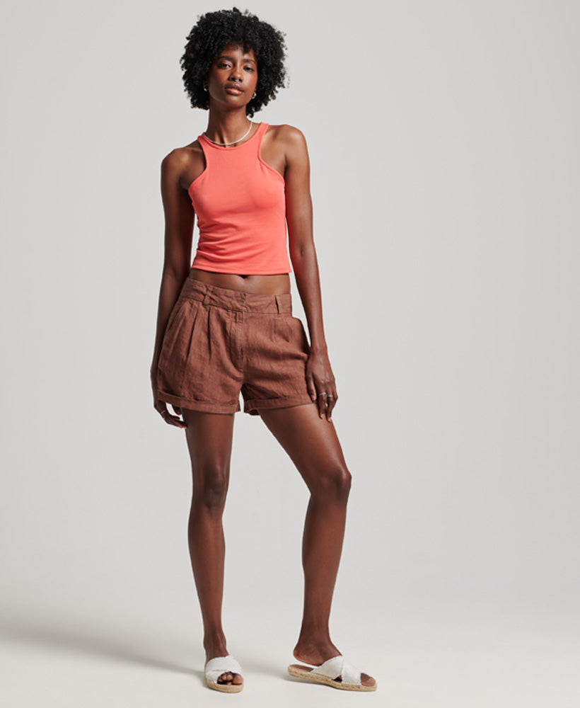 Studios Overdyed Linen Shorts | Nutmeg Brown