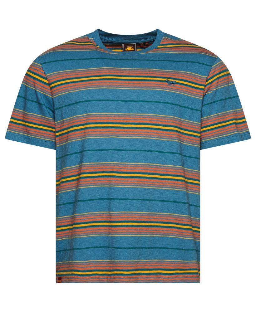 Vintage Textured Stripe T-Shirt | Pottery Blue Stripe