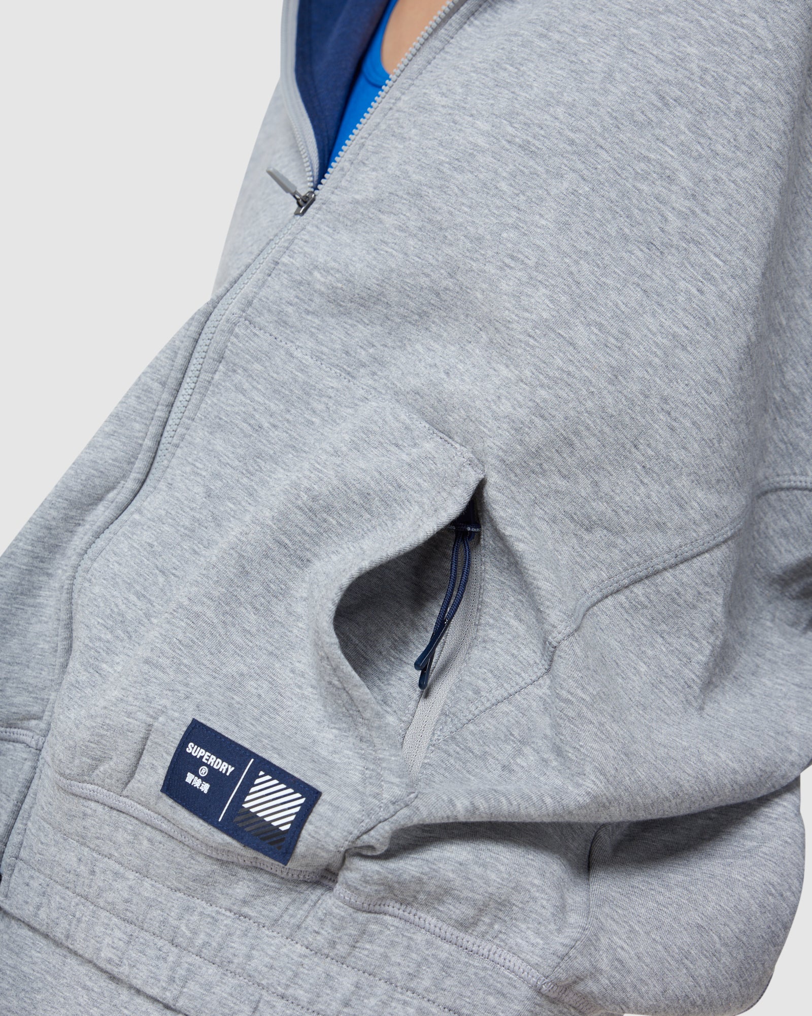 Train Gymtech Zip Hood | Grey Marle