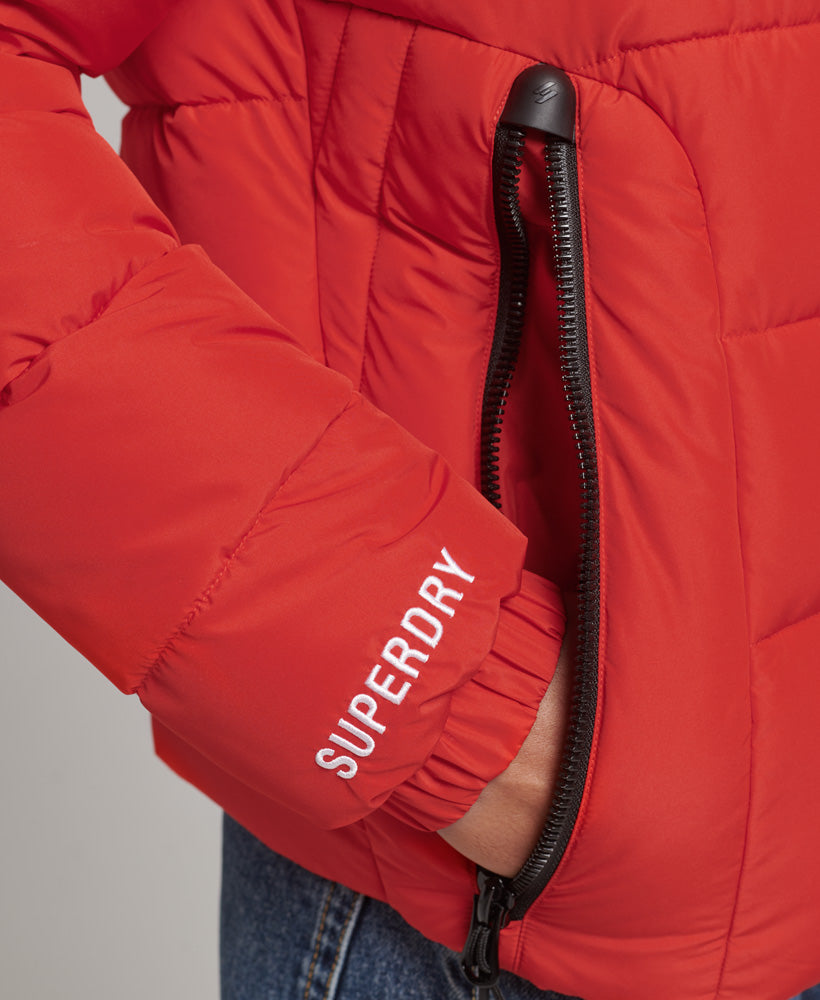 Hooded Spirit Sports Bright Superdry Red – | Puffer Jacket
